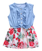 Age 0-7Y Kids Girls Summer Dress Princess Party Denim Flower Tutu Dresses