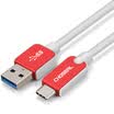 Akihabara CHOSEAL Android phone cable charger cable USB anti-winding metal hose line gold 025 meters DH605A