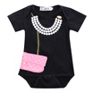NEW Newborn Baby Girl Boy Tuxedo Bodysuit Romper Jumpsuit Bag Pearl One-pieces