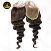Best Quality Grade 8A Brazilian Virgin Hair Closure Loose Wave Swiss Lace Closure Bleached Knots With Baby Hair