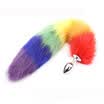 Commodity letter backyard colorful fox tail anal plug tuning Tease SM anal plug Stainless steel metal adult products Passion alternative toys