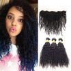Ear to Ear Lace Frontal Closure With Bundles Malaysian Kinky Curly Virgin Hair With Closure Mink Human Hair Bundles With Closure