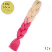 AISI HAIR Ombre Kanekalon Braiding Hair Extensions 24inch 100g Synthetic Jumbo Braids Hair Fiber Pink Purple Blue Green 1pce
