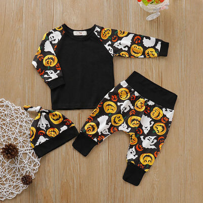Autumn Baby Boy Girl Halloween Long Sleeve Pumpkin Print T-shirt Pants Hat Outfits Bodysuit
Autumn Baby Boy Girl Halloween Long Sleeve Pumpkin Print T-shirt Pants Hat Outfits Bodysuit