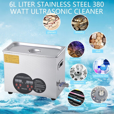 6L Liter Digital Ultrasonic Cleaner Stainless Steel 380 Watt Ultrasonic Cleaner WTimer Heater Cleaning Machine
6L Liter Digital Ultrasonic Cleaner Stainless Steel 380 Watt Ultrasonic Cleaner WTimer Heater Cleaning Machine