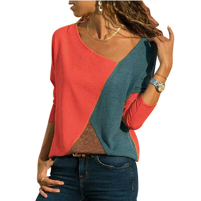 Womens Stitching Contrast Color T-shirt Round Neck Long-sleeved 2019 Hot Sale Casual New T-shirt
Womens Stitching Contrast Color T-shirt Round Neck Long-sleeved 2019 Hot Sale Casual New T-shirt
