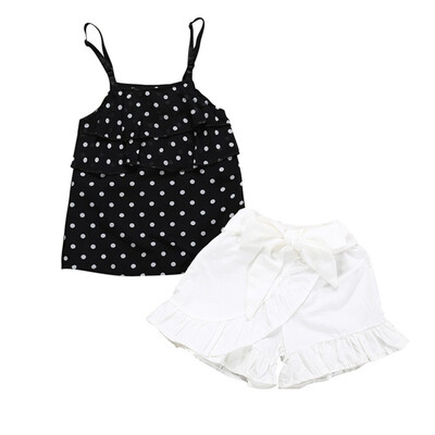 Summer Baby Girls Clothes Set Casual Sleeveless Polka Dot Print Strap T-shirt TopsShorts Suits Costume Set
Summer Baby Girls Clothes Set Casual Sleeveless Polka Dot Print Strap T-shirt TopsShorts Suits Costume Set