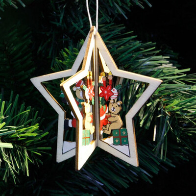 Christmas Decorations Wooden Christmas Hollow Christmas Tree Pendant Wooden Five-Pointed Star Bell Pendant
Christmas Decorations Wooden Christmas Hollow Christmas Tree Pendant Wooden Five-Pointed Star Bell Pendant