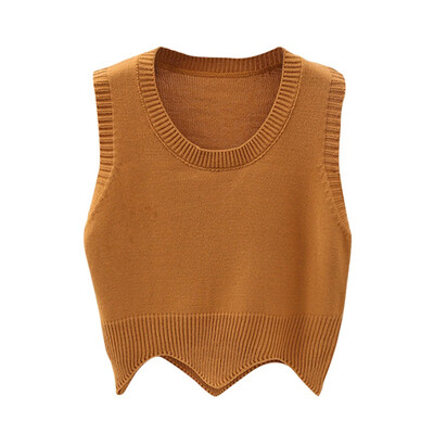 Fashion Solid Colors Womens Sweater Knit O Neck Sleeveless Short Pullover Sweater Vest Wavy Edge Autumn Winter Warm pullover
Fashion Solid Colors Womens Sweater Knit O Neck Sleeveless Short Pullover Sweater Vest Wavy Edge Autumn Winter Warm pullover