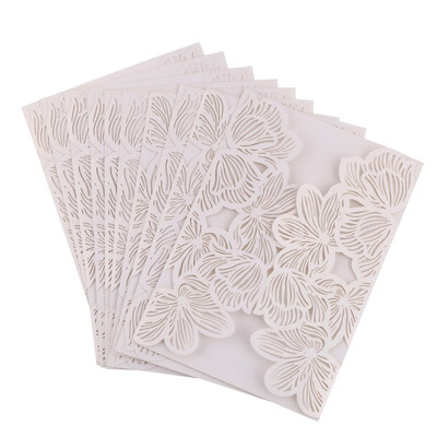 White 10pcs Vertical Laser Cut Butterfly Invitations Cards Kits for Wedding Bridal Shower Birthday Anniversary Party
White 10pcs Vertical Laser Cut Butterfly Invitations Cards Kits for Wedding Bridal Shower Birthday Anniversary Party