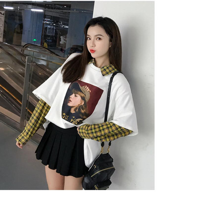 New fashion casual plaid stitching print fake two long sleeve loose bottoming shirt womens shirt plaid stitching shirt women1
New fashion casual plaid stitching print fake two long sleeve loose bottoming shirt womens shirt plaid stitching shirt women1