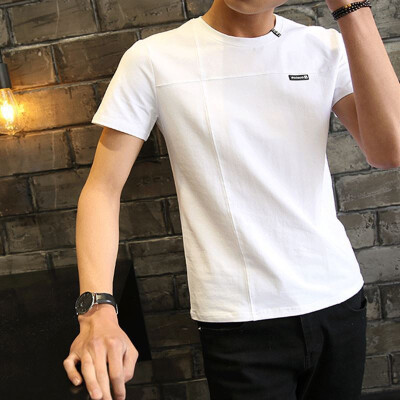 Men Casual Short Sleeve Bottoming Round Collar T-shirt Solid Color Simple Letter Print Loose Tops
Men Casual Short Sleeve Bottoming Round Collar T-shirt Solid Color Simple Letter Print Loose Tops