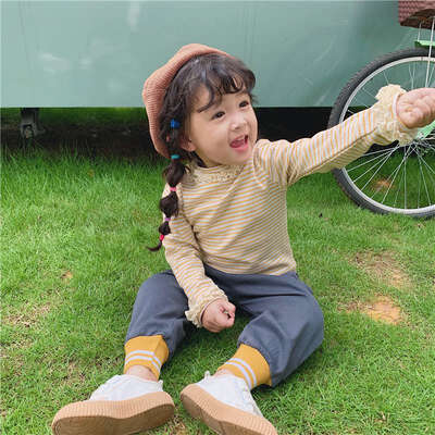 Baby Girl Striped Lace Long Sleeve T-Shirt Spring Autumn Casual Fashion Kids Blouse 1-8Y
Baby Girl Striped Lace Long Sleeve T-Shirt Spring Autumn Casual Fashion Kids Blouse 1-8Y