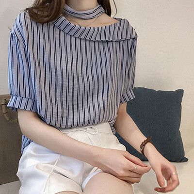 Women Striped Summer Casual Loose High Quality Striped All-match Sweet Lapel Short Sleeve Shirts
Women Striped Summer Casual Loose High Quality Striped All-match Sweet Lapel Short Sleeve Shirts