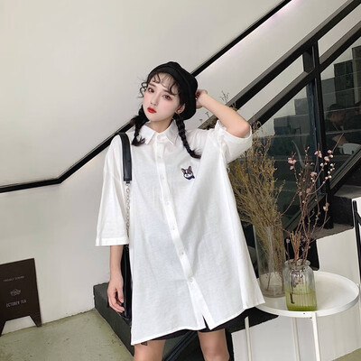 Harajuku Cartoon Dog Print Blouse Tops Korean Causal Shirt 2019 Summer Loose Short Sleeve Turn-down Collar Shirts Woman Blusas
Harajuku Cartoon Dog Print Blouse Tops Korean Causal Shirt 2019 Summer Loose Short Sleeve Turn-down Collar Shirts Woman Blusas