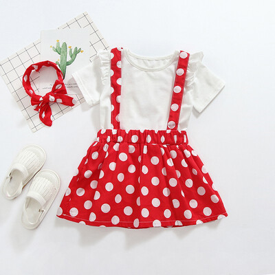 2PcsSet Summer Baby Girl Short Sleeve Cotton T-shirt Blouse Polka Dot Strap Skirts With Headband Casual Outfits Set
2PcsSet Summer Baby Girl Short Sleeve Cotton T-shirt Blouse Polka Dot Strap Skirts With Headband Casual Outfits Set