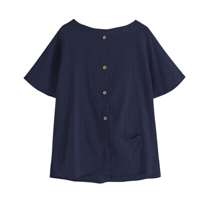 Vintage Cotton Blouse Tops 2019 Summer Women Blouses Short Sleeve Buttons Casual Shirt Pockets Patchwork Loose Blusas Oversized
Vintage Cotton Blouse Tops 2019 Summer Women Blouses Short Sleeve Buttons Casual Shirt Pockets Patchwork Loose Blusas Oversized