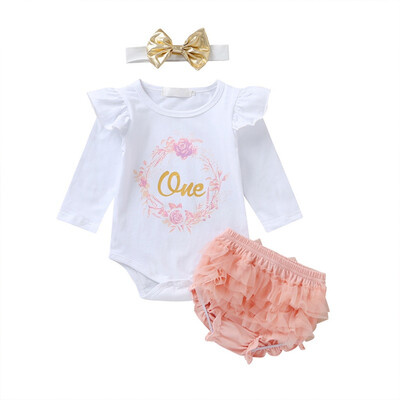 Spring Autumn Baby Girl Long Sleeve Letter Printing Rompers Shorts Bowknot Headband Kit Kids Three-piece Outfit Set
Spring Autumn Baby Girl Long Sleeve Letter Printing Rompers Shorts Bowknot Headband Kit Kids Three-piece Outfit Set