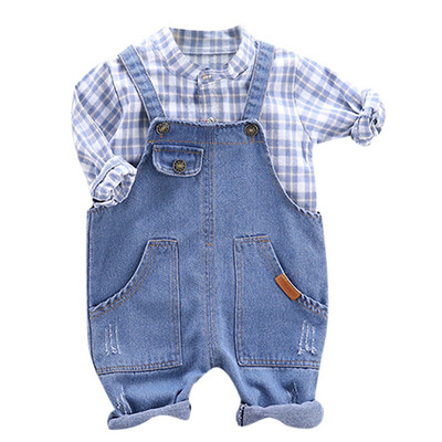 Baby Boy Clothes 2pcs Casual Kids Clothes Sets Autumn Long Sleeve Plaid Print Shirt BlouseStrap Denim overalls Trousers Spring
Baby Boy Clothes 2pcs Casual Kids Clothes Sets Autumn Long Sleeve Plaid Print Shirt BlouseStrap Denim overalls Trousers Spring