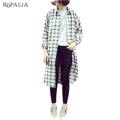 ROPALIA Women Casual Long Sleeve Plaids Long Shirts Oversize Cotton Blouses Female Top
ROPALIA Women Casual Long Sleeve Plaids Long Shirts Oversize Cotton Blouses Female Top
