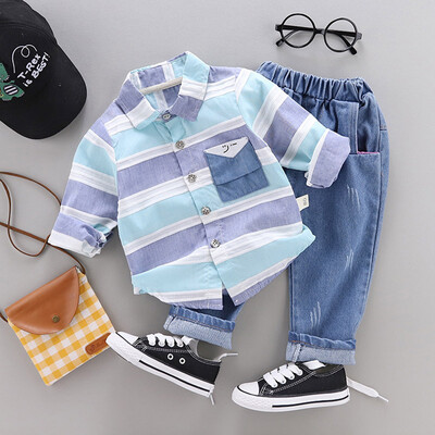 Toddler Newborn Boy Autumn Outfits Long Sleeve Stripe Print TopDenim Trousers Casual Sets
Toddler Newborn Boy Autumn Outfits Long Sleeve Stripe Print TopDenim Trousers Casual Sets