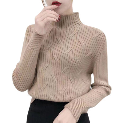 Solid Color Womens Sweater Autumn WinterTurtleneck Long Sleeves Korean Style Knit Pullover 
Solid Color Womens Sweater Autumn WinterTurtleneck Long Sleeves Korean Style Knit Pullover