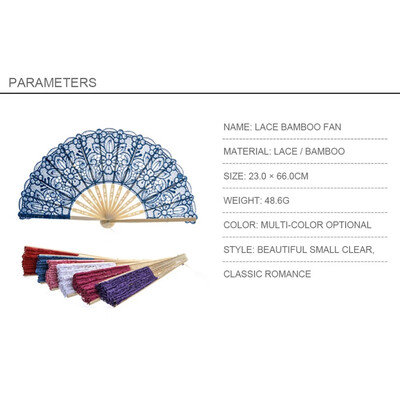 Chinese Style Handheld Folding Lace Fans with 14 Bamboo Ribs Frame for Wedding&Home Decoration
Chinese Style Handheld Folding Lace Fans with 14 Bamboo Ribs Frame for Wedding&Home Decoration