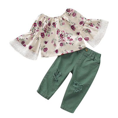 Casual Flare Sleeve Flower Print Autumn Baby Girls Cute T-shirt TopsPants Suits Costume Set
Casual Flare Sleeve Flower Print Autumn Baby Girls Cute T-shirt TopsPants Suits Costume Set