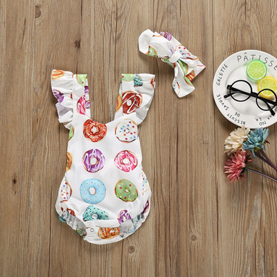 Newborn Summer Girls Rompers Clothing Sleeveless Donut Print Bodysuits Jumpsuits With Headband 3-18 Months
Newborn Summer Girls Rompers Clothing Sleeveless Donut Print Bodysuits Jumpsuits With Headband 3-18 Months