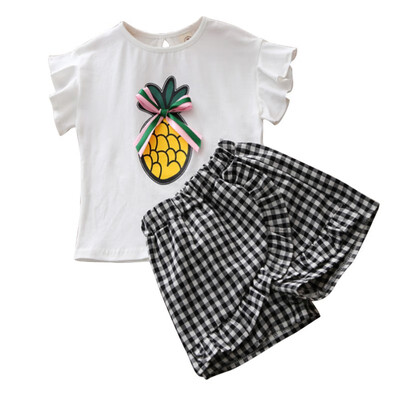 2018 Summer Kids Clothing Set Baby Girl Print Short Sleeve T-Shirt Bow Neckline Stripe Shorts Skirt Two-piece Childr
2018 Summer Kids Clothing Set Baby Girl Print Short Sleeve T-Shirt Bow Neckline Stripe Shorts Skirt Two-piece Childr