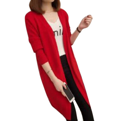 Korean casual long knit cardigan fashion trend solid color ladies jacket loose thin V-neck casual outside take
Korean casual long knit cardigan fashion trend solid color ladies jacket loose thin V-neck casual outside take