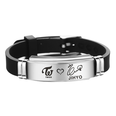 KPOP TWICE Signature Lettering Adjustment Strap Stainless Steel Silicone Bracelet Unisex Sports Bracelet Hot Gift for Fans
KPOP TWICE Signature Lettering Adjustment Strap Stainless Steel Silicone Bracelet Unisex Sports Bracelet Hot Gift for Fans