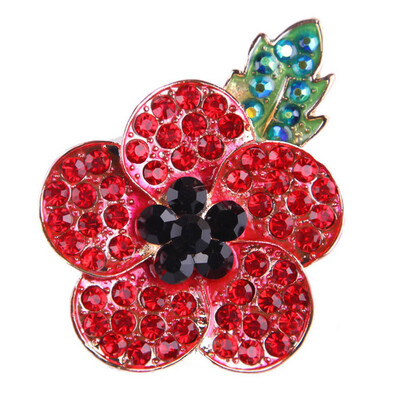 Women Red Poppy Brooch Pin Crystal Badge Brooch Poppies Green Leaf Decor For Remembrance Day Jewelry
Women Red Poppy Brooch Pin Crystal Badge Brooch Poppies Green Leaf Decor For Remembrance Day Jewelry