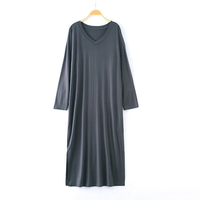 Women Long-sleeved V-neck Dress Loose Modal Nightdress Large Size Long Night Dress New Arrived
Women Long-sleeved V-neck Dress Loose Modal Nightdress Large Size Long Night Dress New Arrived