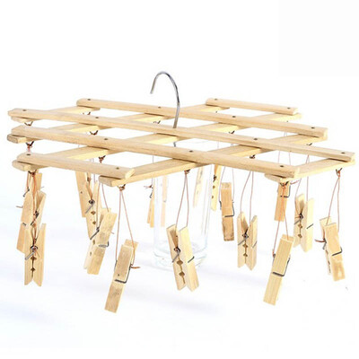 Ting good multi-function bamboo wood multi-clip folding drying rack underwear socks drying rack baby hanger windproof 16 clip TH4073
Ting good multi-function bamboo wood multi-clip folding drying rack underwear socks drying rack baby hanger windproof 16 clip TH4073
