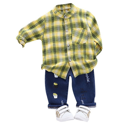 Autumn Set Children Boys Casual Long Sleeve Plaid Print Shirt TopsCartoon Denim Pants Trouser Set
Autumn Set Children Boys Casual Long Sleeve Plaid Print Shirt TopsCartoon Denim Pants Trouser Set