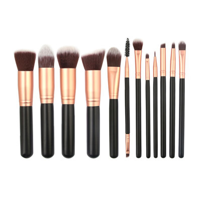 12 Pcs Black Handle Gold Tube Makeup Brush Set Flat Round Foundation Highlight Powder Blush Brushes Kit
12 Pcs Black Handle Gold Tube Makeup Brush Set Flat Round Foundation Highlight Powder Blush Brushes Kit