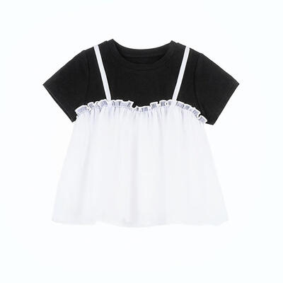 Children Girls Fake Two-piece Summer Color Matching Short Sleeve Princess Sweet Cotton Cute T-shirt
Children Girls Fake Two-piece Summer Color Matching Short Sleeve Princess Sweet Cotton Cute T-shirt
