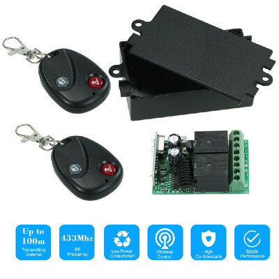 433Mhz DC 12V 2CH Universal 10A Relay Wireless Remote Control Switch Receiver Module&4PCS 2 Key RF 433 Mhz Transmitter Remote
433Mhz DC 12V 2CH Universal 10A Relay Wireless Remote Control Switch Receiver Module&4PCS 2 Key RF 433 Mhz Transmitter Remote