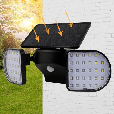 56 LED Solar Lights Motion Sensor Double Heads Security Light Adjustable Waterproof Spotlight for Outdoor Garage Garden Driveway
56 LED Solar Lights Motion Sensor Double Heads Security Light Adjustable Waterproof Spotlight for Outdoor Garage Garden Driveway