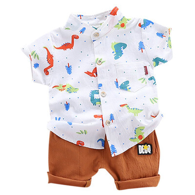 2pcs Summer Baby Boys clothes Casual Short Sleeve Cartoon Dinosaur Tree Print T-shirt TopsShorts Costume Set
2pcs Summer Baby Boys clothes Casual Short Sleeve Cartoon Dinosaur Tree Print T-shirt TopsShorts Costume Set