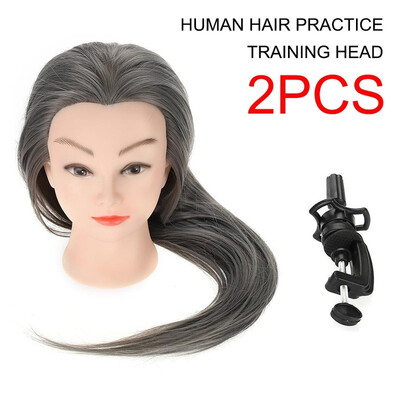 26" 2Pcsset Human Hair Practice Training Head Hairdressing Mannequin Doll Clamp Stand
26" 2Pcsset Human Hair Practice Training Head Hairdressing Mannequin Doll Clamp Stand