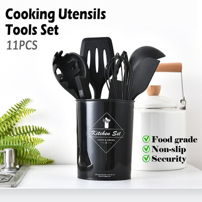 11PCS Silicone Cooking Utensils Set Non-stick Spatula Shovel Wooden Handle Cooking Tools Set with Storage Box Kitchen Tools
11PCS Silicone Cooking Utensils Set Non-stick Spatula Shovel Wooden Handle Cooking Tools Set with Storage Box Kitchen Tools