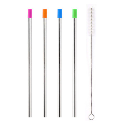 4pcs Reusable Stainless Steel Straws Eco-friendly Straight Straw 9" Long Drinking Metal Straws with Removable Silicone Tip & Clean
4pcs Reusable Stainless Steel Straws Eco-friendly Straight Straw 9" Long Drinking Metal Straws with Removable Silicone Tip & Clean