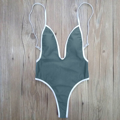 New Sexy Women One-piece Swimsuit Plunge V Neck High Cut Thong Solid Monokini Swimwear Bathing Suit
New Sexy Women One-piece Swimsuit Plunge V Neck High Cut Thong Solid Monokini Swimwear Bathing Suit