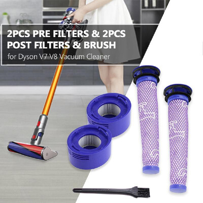 2pcs Pre Filters & 2pcs Post Filters Brush HEPA Motor Filter Replacement for Dyson V7 V8 Vacuum Cleaner
2pcs Pre Filters & 2pcs Post Filters Brush HEPA Motor Filter Replacement for Dyson V7 V8 Vacuum Cleaner