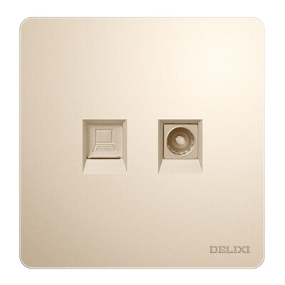 Delixi DELIXI switch socket panel cable TV computer socket champagne gold flat flat board
Delixi DELIXI switch socket panel cable TV computer socket champagne gold flat flat board