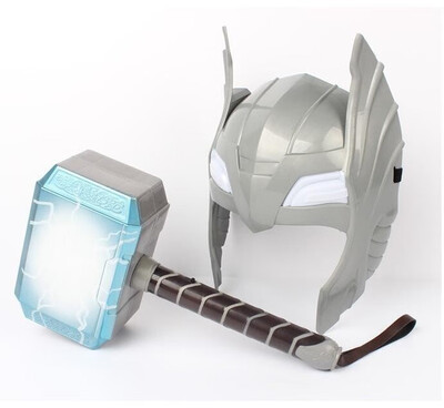 Child Cosplay The Avengers 2 Thor LED light luminous sounding Helmet Weapon hammer quake model toy child Costume party gift
Child Cosplay The Avengers 2 Thor LED light luminous sounding Helmet Weapon hammer quake model toy child Costume party gift