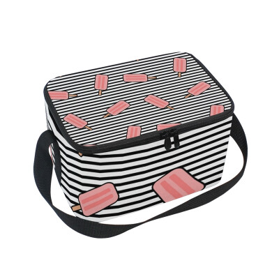 ALAZA Lunch Box Cute Cartoon Pink Ice Cream Stripes Insulated Lunch Bag Large Cooler Tote Bagfor Men Women
ALAZA Lunch Box Cute Cartoon Pink Ice Cream Stripes Insulated Lunch Bag Large Cooler Tote Bagfor Men Women