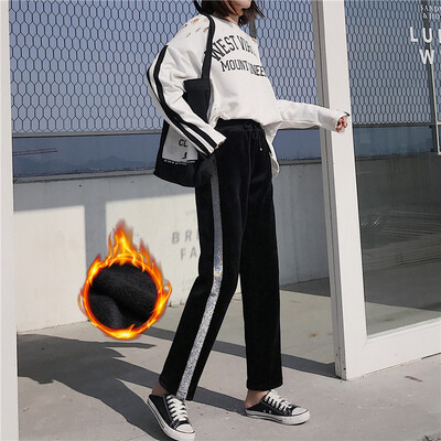 Langyue womens 2018 autumn&winter new Korean version plus velvet thickening casual pants female students sports pants warm harem pants gold velvet warm warm pants LWKX189207 black
Langyue womens 2018 autumn&winter new Korean version plus velvet thickening casual pants female students sports pants warm harem pants gold velvet warm warm pants LWKX189207 black